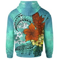 Tonga Zip Hoodie Tropical Flowers Style - Polynesian Pride