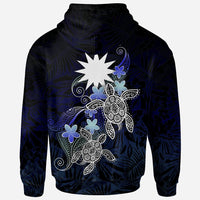Nauru Polynesian Zip up Hoodie Blue Turtle Couple - Polynesian Pride