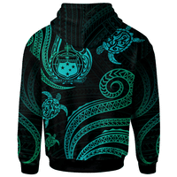 Samoa Zip Hoodie Polynesian Turtle With Pattern - Polynesian Pride