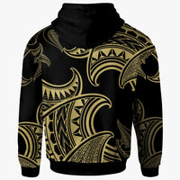 Guam Zip up Hoodie Hammerhead Shark Tribal Pattern - Polynesian Pride