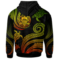 Tuvalu Custom Zip Hoodie Polynesian Turtle With Pattern Reggae - Polynesian Pride