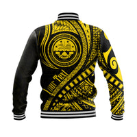 (Custom Personalised) Federated States of Micronesia Baseball Jacket Gold Polynesian Wave Style LT9 - Polynesian Pride