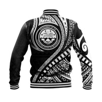 Federated States of Micronesia Independence Day Baseball Jacket Black Polynesian Wave Style LT9 - Polynesian Pride
