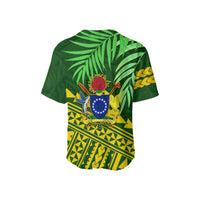 (Custom Personalised) Cook Islands Baseball Jersey Coconut Leaf LT13 - Polynesian Pride