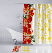 Tonga Bathroom Set Diamond Style Mix Hibiscus - Amber LT7 - Polynesian Pride