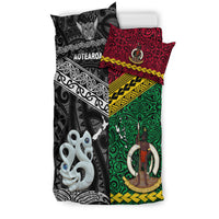 New Zealand And Vanuatu Bedding Set Together - Black LT8 - Polynesian Pride