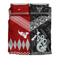 New Zealand And Tonga Bedding Set Together - Black LT8 - Polynesian Pride