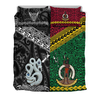New Zealand And Vanuatu Bedding Set Together - Black LT8 - Polynesian Pride