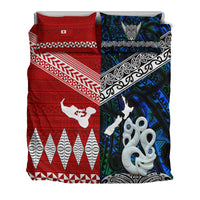 New Zealand And Tonga Bedding Set Together - Blue LT8 - Polynesian Pride