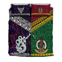 New Zealand And Vanuatu Bedding Set Together - Purple LT8 - Polynesian Pride