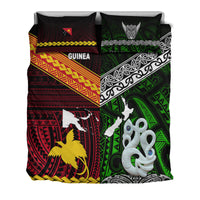 New Zealand And Papua New Guinea Bedding Set Together - Green LT8 - Polynesian Pride
