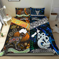 New Zealand Maori Aotearoa And Australia Aboriginal Bedding Set Together - Blue LT8 - Polynesian Pride