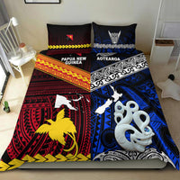 New Zealand And Papua New Guinea Bedding Set Together - Blue LT8 - Polynesian Pride