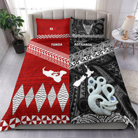 New Zealand And Tonga Bedding Set Together - Black LT8 Black - Polynesian Pride
