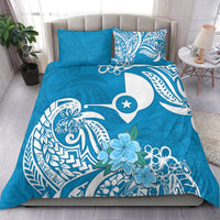 FSM Yap State Bedding Set Polynesian Floral Tribal LT9 Blue - Polynesian Pride