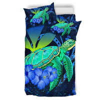 Hawaii Turtle Hibiscus Polynesian Bedding Set - Jade Stone - AH - Polynesian Pride
