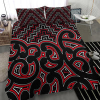 New Zealand Bedding Set Maori Graphic Tee patterns Red LT6 - Polynesian Pride