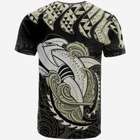 Hawaii Polynesian Aumakua Hammerhead Shark T Shirt Cloud Style Beige - Polynesian Pride