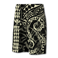 Hawaii Kakau Polynesian Kanaka Board Shorts - Beige - Snapy Style - Polynesian Pride