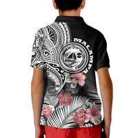 Vanuatu Malampa Province Polo Shirt Hibiscus Tribal Polynesian Tattoo Ver Black LT9 - Polynesian Pride