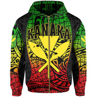 Polynesian Kanaka Maoli Hawaii Zip Hoodie Original Gel Style - Polynesian Pride