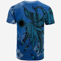 Marshall Islands Custom T Shirt Polynesian Phoenix Bird, Fairytales Bird Blue - Polynesian Pride