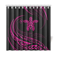 Hawaii Turtle Hibiscus Shower Curtain - Pink - Frida Style - Polynesian Pride