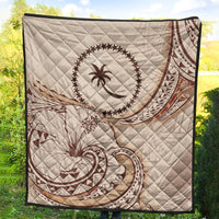 Chuuk State Premium Quilt - Hibiscus Flowers Vintage Style - Polynesian Pride