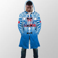 (Custom Text And Number) Samoa Rugby Cloaks Personalise Toa Samoa Polynesian Pacific Blue Version LT14 - Polynesian Pride