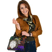 Northern Mariana Islands Custom Personalised Shoulder Handbag - Rainbow Polynesian Pattern - Polynesian Pride