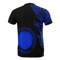 Northern Mariana Islands T Shirt Micronesian Pattern Blue Flash Style - Polynesian Pride