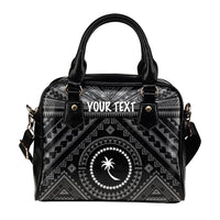 Chuuk Custom Personalised Shoulder Handbag - Chuuk Seal With Polynesian Tattoo Style ( Black) - Polynesian Pride