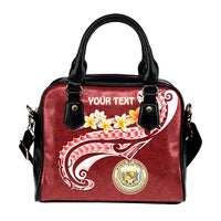 Hawaii Personalised Shoulder Handbag - Hawaii Seal Polynesian Patterns Plumeria - Polynesian Pride