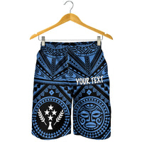 Kosrae Personalised Men's Short - Kosrae Flag In Polynesian Tattoo Style (Blue) - Polynesian Pride