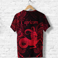 Capricorn Zodiac Polynesian T Shirt Unique Style Red LT8 - Polynesian Pride
