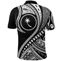 Chuuk Polo Shirt Federated States of Micronesia Black Wave Style LT9 - Polynesian Pride