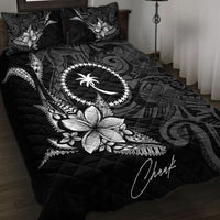 Chuuk State Quilt Bed Set - Fish With Plumeria Flowers Style - Polynesian Pride