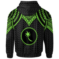 Chuuk Zip up Hoodie Polynesian Armor Style Green - Polynesian Pride