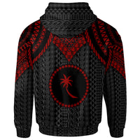 Chuuk Zip up Hoodie Polynesian Armor Style Red - Polynesian Pride