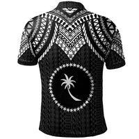 Chuuk Custom Polo Shirt Polynesian Armor Style Black - Polynesian Pride