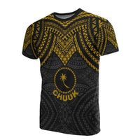 Chuuk T Shirt Micronesian Pattern Gold Armor Style Unisex Gold - Polynesian Pride