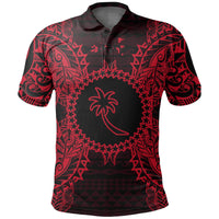 Chuuk Polo Shirt Chuuk Flag Map Polynesian Tattoo Red Unisex Red - Polynesian Pride