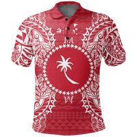 Chuuk Polo Shirt Chuuk Flag Map Polynesian Tattoo Red White Unisex Red - Polynesian Pride