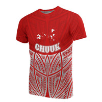 Chuuk Polynesian T Shirt Red Pride Map and Seal Unisex Red - Polynesian Pride