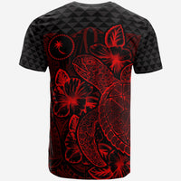 Chuuk T Shirt Chuuk Flag Turtle Hibiscus Red - Polynesian Pride