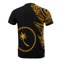 Chuuk T Shirt Micronesian Pattern Gold Flash Style - Polynesian Pride