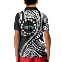 Custom Cook Islands Polo Shirt Black Polynesian Wave Style LT9 - Polynesian Pride