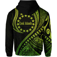 Cook Islands Hoodie Green Polynesian Wave Style LT9 - Polynesian Pride