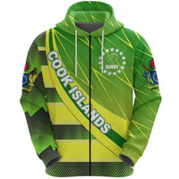 Cook Islands Zip Hoodie Victorian Vibes Unisex Green - Polynesian Pride