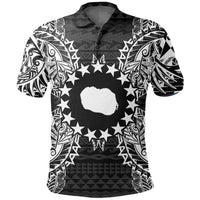 Cook Islands Polo Shirt Kuki Airani Flag Map Polynesian Tattoo Black Unisex Black - Polynesian Pride